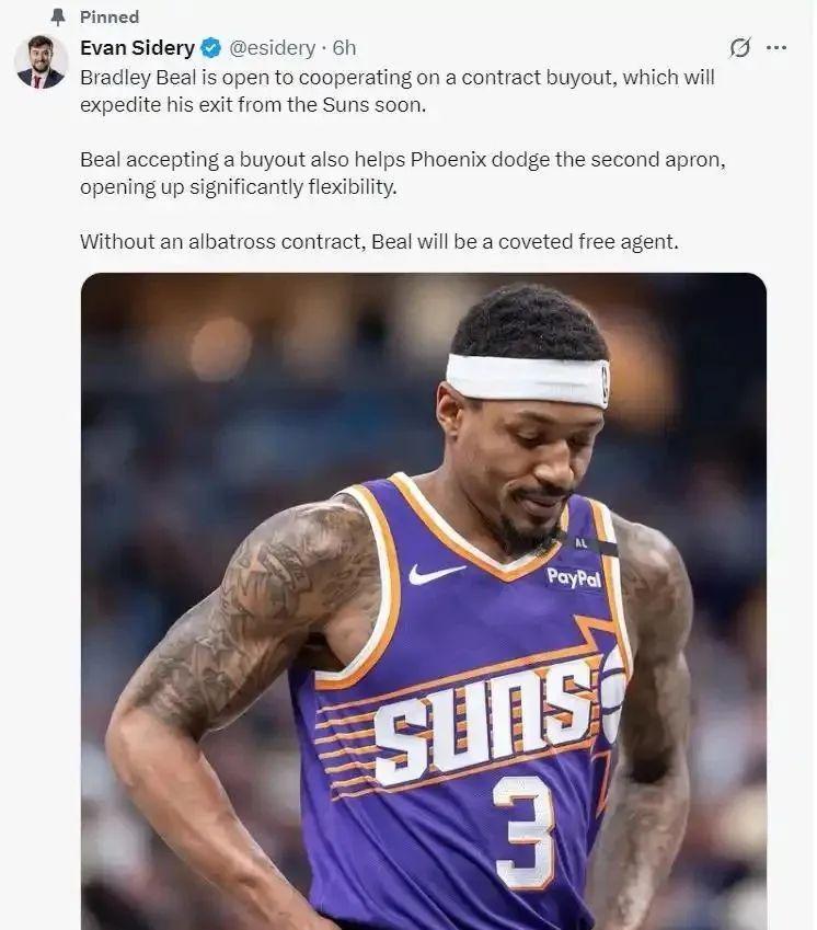 比尔重磅决定！炸了，整个NBA又炸了...