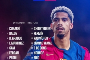 巴萨对阵多特大名单:莱万、亚马尔、库巴西在列,伊尼戈回归